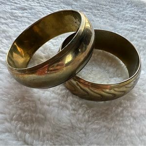 Set of 2 vintage Made‎ in India statement cuff bracelets